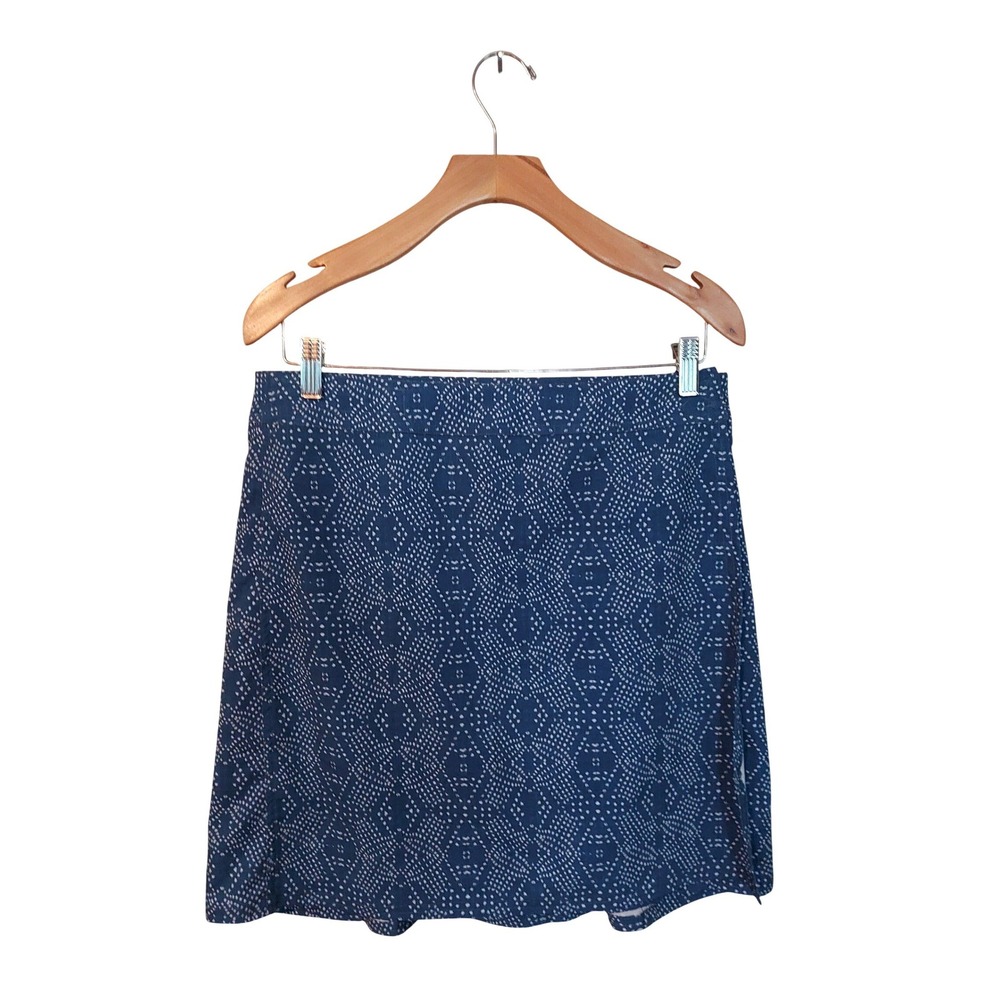RipSkirt Hawaii Navy Blue White Diamond Print Wrap Skirt Medium Quick Dry Travel